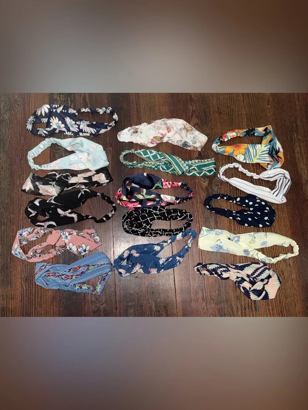 Set of 16 Women's Multicolor Patterned Headbands